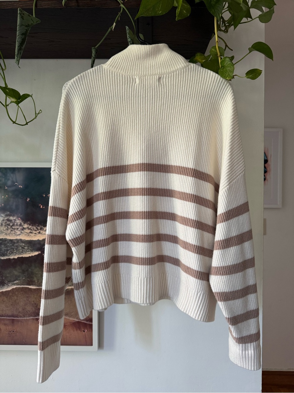 Mango Striped Sweater with Zipper - Picture 4 of 14